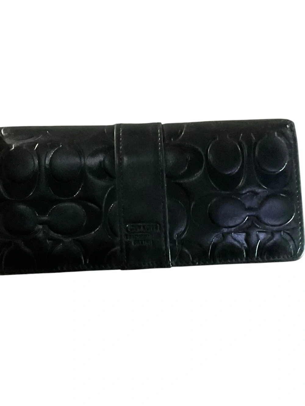 Coach Black Embossed Signature Leather Wallet